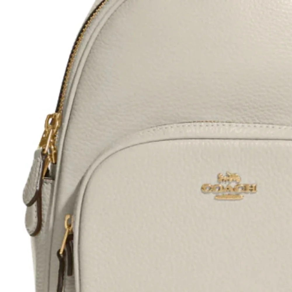 Coach MINI COURT BACKPACK IN PEBBLED LEATHER